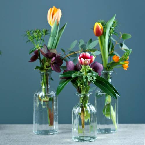 Prodotto Bottiglia decorativa in vetro con decorazione scanalata trasparente Ø7,5 cm H19 cm 6 pz