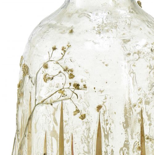 Floristik24 Vaso decorativo in vetro con vero decoro in gypsophila Ø9,5 cm H18 cm