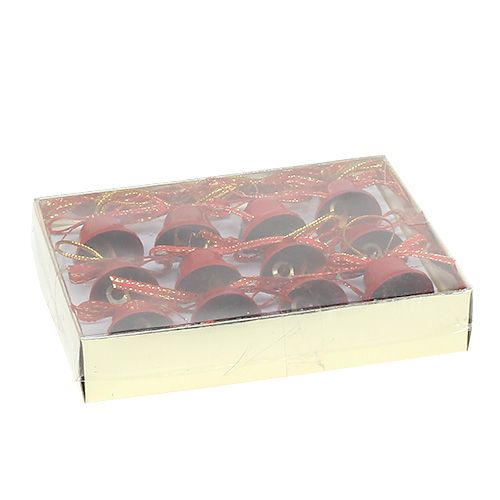 Floristik24 Campanello decorativo rosso 2,5 cm 12 pezzi