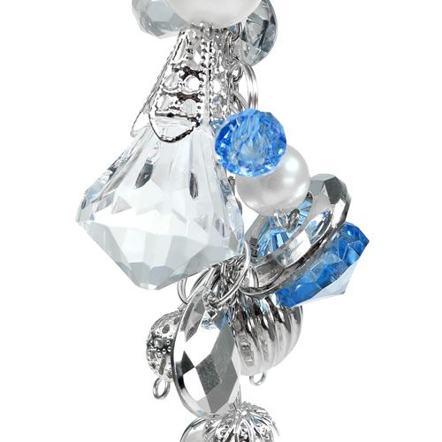 Floristik24 Appendiabiti decorativo argento, blu L 23 cm