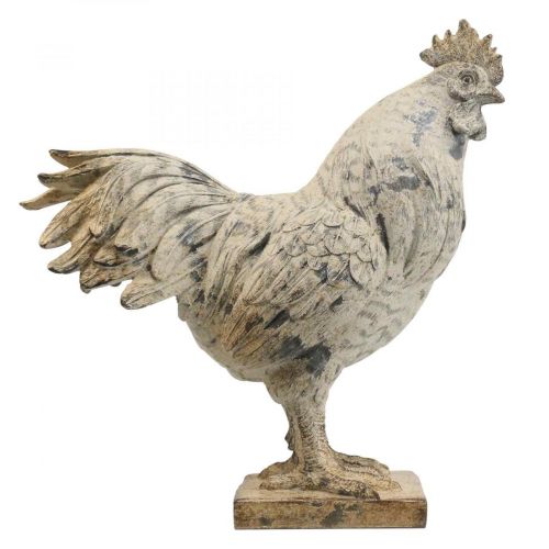 Gallo decorativo per giardino figura decorativa effetto pietra H26cm