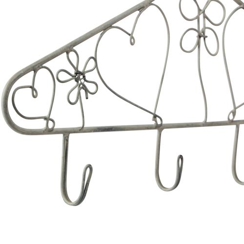 Prodotto Appendiabiti decorativo appendiabiti con ganci vintage grigio 40×23 cm