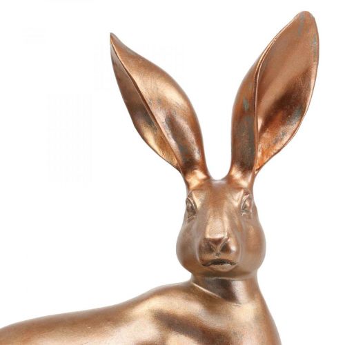 Floristik24 Deco bunny gold seduto coppia di coniglietti pasquali H30.5cm 2pz