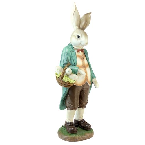 Floristik24 Cesto decorativo per uomo coniglietto con uova di Pasqua Figura decorativa H39 cm