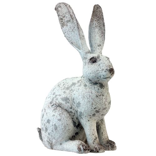 Coniglio decorativo seduto Shabby Chic bianco Figura decorativa H46,5 cm