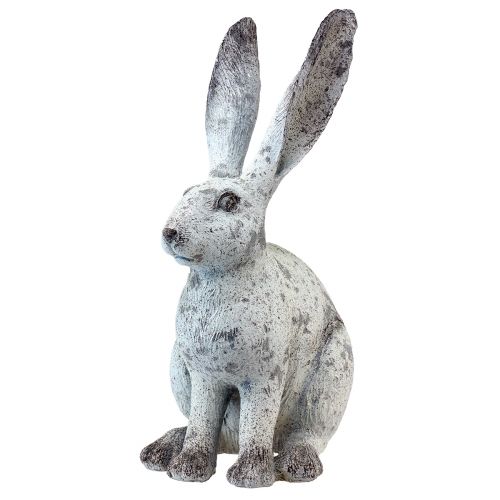 Floristik24 Coniglio decorativo seduto Shabby Chic bianco Figura decorativa H46,5 cm