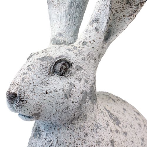 Floristik24 Coniglio decorativo seduto Shabby Chic bianco Figura decorativa H46,5 cm