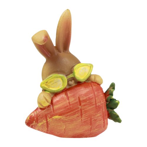 Prodotto Coniglietto decorativo con carota Figure decorative coniglietto pasquale H5,5 cm 6 pezzi