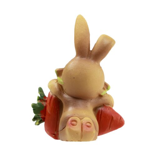 Prodotto Coniglietto decorativo con carota Figure decorative coniglietto pasquale H5,5 cm 6 pezzi