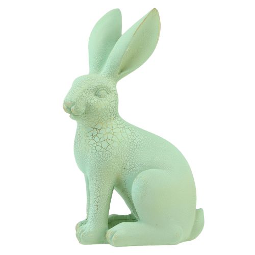 Prodotto Coniglio decorativo seduto decorazione da tavolo craquelure oro verde H23,5 cm