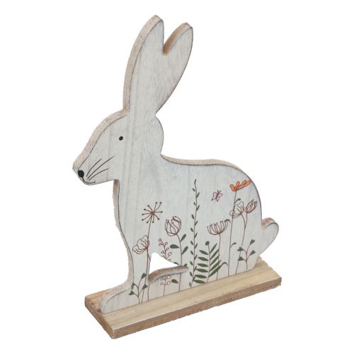Floristik24 Coniglietto decorativo seduto in legno Coniglietto pasquale in legno 26×19,5 cm