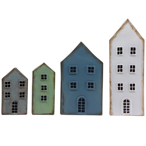 Case decorative decorazione da tavolo fioriera vintage H12,5 cm - 19 cm set di 4