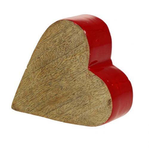 Prodotto Cuore decorativo in legno rosso, natura 11 cm x 9,5 cm