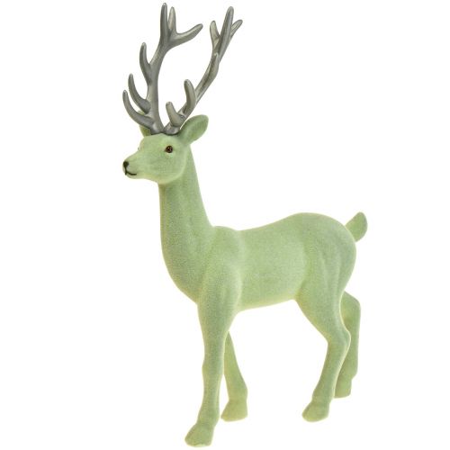 Floristik24 Figura decorativa di cervo renna natalizia verde grigio H37 cm