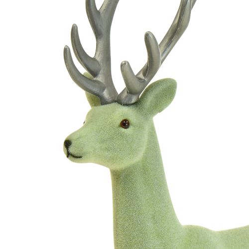 Prodotto Figura decorativa di cervo renna natalizia verde grigio H37 cm