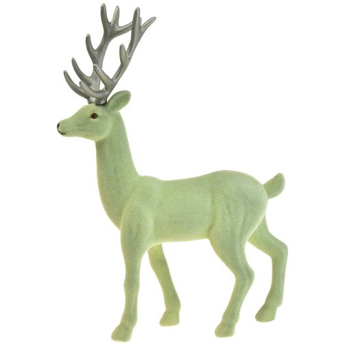 Prodotto Figura decorativa cervo renna Natale verde grigio H37cm