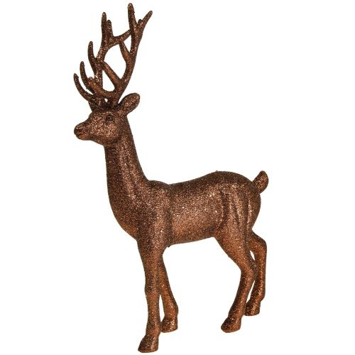 Floristik24 Deco cervo renna figura decorativa in rame glitter H37cm
