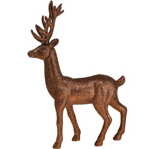 Prodotto Deco cervo renna figura decorativa in rame glitter H37cm