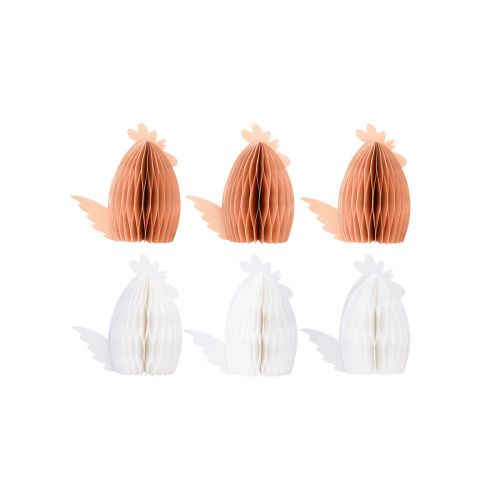 Prodotto Carta decorativa a nido d&#39;ape pollo bianco arancio 5,5×3,5×6 cm 6 pz