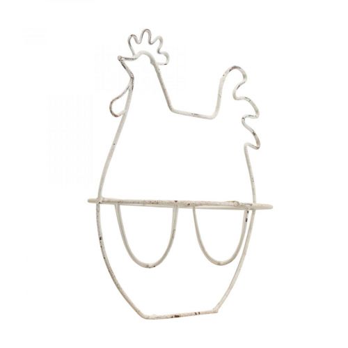 Prodotto Deco pollo decorazione della tavola portauovo di Pasqua in metallo 16x8.5x20cm