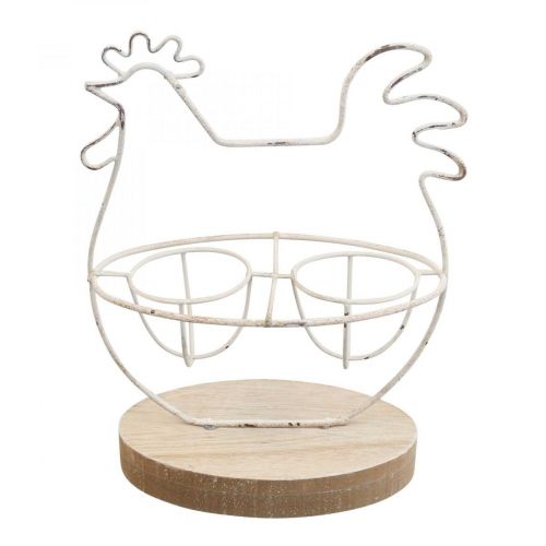 Floristik24 Deco pollo decorazione della tavola portauovo di Pasqua in metallo 16x8.5x20cm