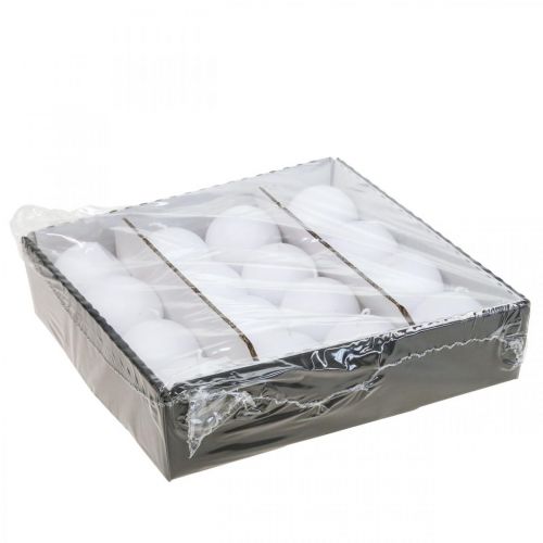 Floristik24 Candele decorative candele a sfera bianche Candele dell&#39;Avvento Ø60mm 16 pezzi