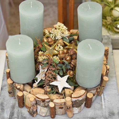 Floristik24 Ghirlanda decorativa ghirlanda in legno di betulla decorazione da tavola Ø30cm H7cm