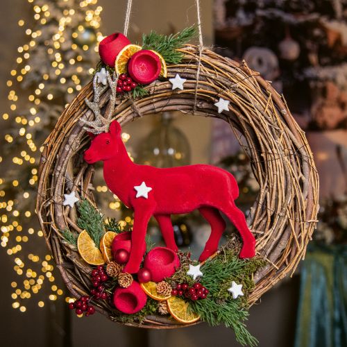 Deco Corona Vite Ø25cm Marrone Corona naturale di ramoscelli Decorazione da tavola