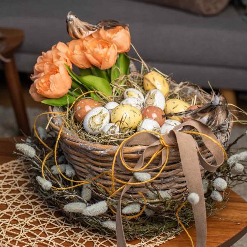 Floristik24 Ghirlanda decorativa amenti di salice artificiale decorazione da tavola Pasqua Ø26cm
