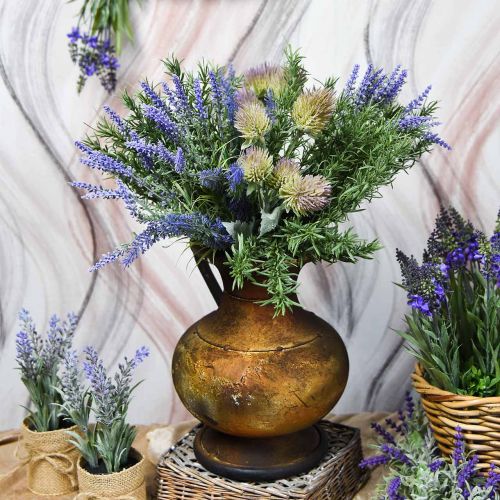 Prodotto Deco brocca aspetto antico vaso metallo vintage decorazione da giardino H26cm