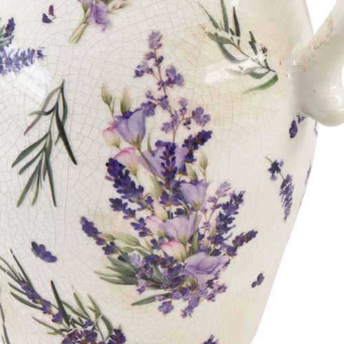 Floristik24 Brocca decorativa in gres lavanda viola crema decorazione da tavolo H21 cm