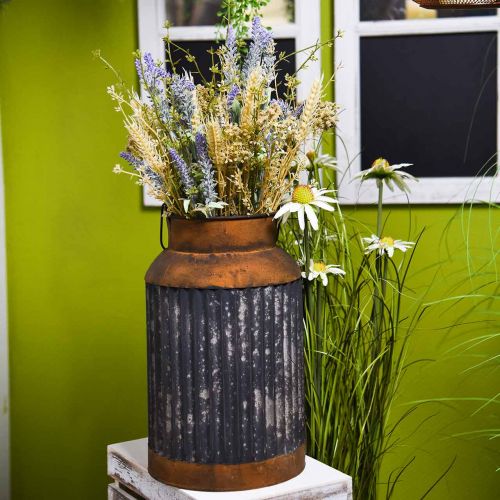 Prodotto Deco lattiera effetto vintage in metallo fioriera decorazione giardino H35cm