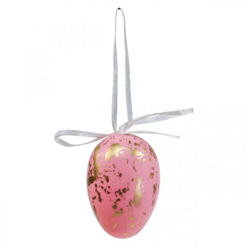 Floristik24 Deco Uova di Pasqua da appendere Decorazioni pasquali rosa/verde/oro 12 pezzi