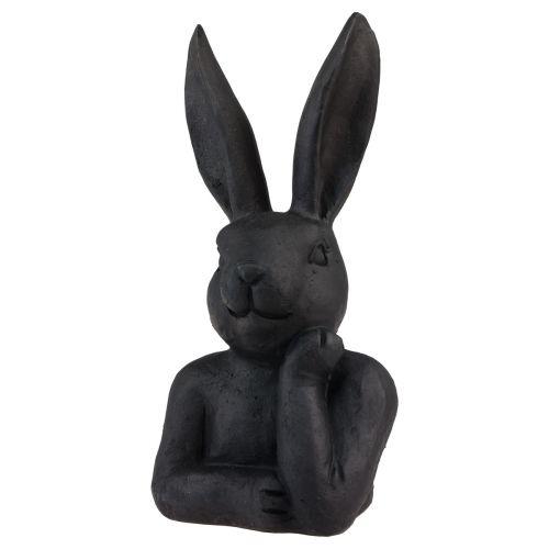 Floristik24 Coniglietto pasquale decorativo Busto di coniglietto nero Decorazione pasquale 22,5 cm