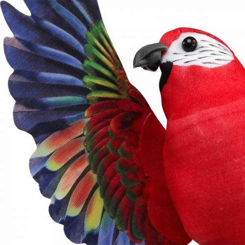 Prodotto Uccello a spina di fiori, pappagallo decorativo rosso giallo 28×19 cm 2 pezzi