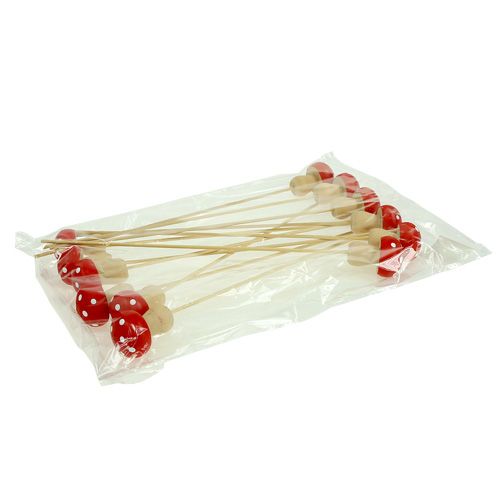 Floristik24 Spina fungo fungo decorativo rosso 3,5 cm L30 cm 12 pezzi