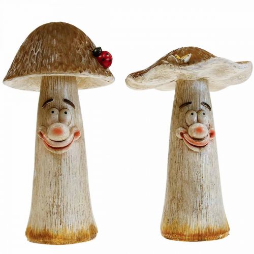 Prodotto Funghi decorativi Decorazione autunnale funghi divertenti Ø15/12cm H22/25cm 2pz