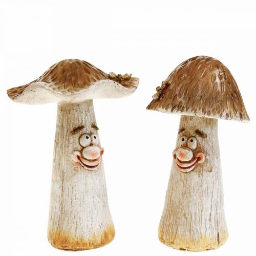 Prodotto Funghi decorativi decorazione autunnale funghi divertenti Ø7/9cm H13cm 2 pezzi