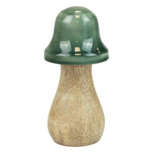 Prodotto Funghi decorativi funghi in legno verde scuro lucido H6/8/10 cm set da 3
