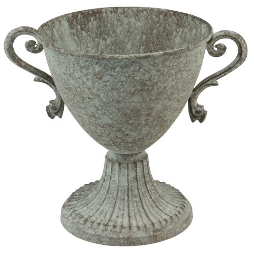 Floristik24 Trofeo decorativo con manico in metallo marrone bianco Ø15cm H19,5cm