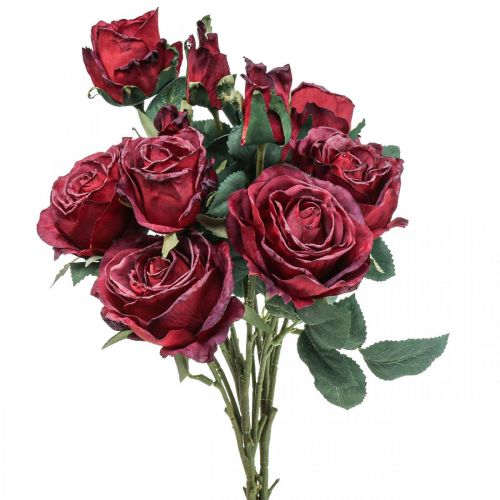 Prodotto Rose decorative rose artificiali rosse fiori di seta 50 cm 3 pezzi