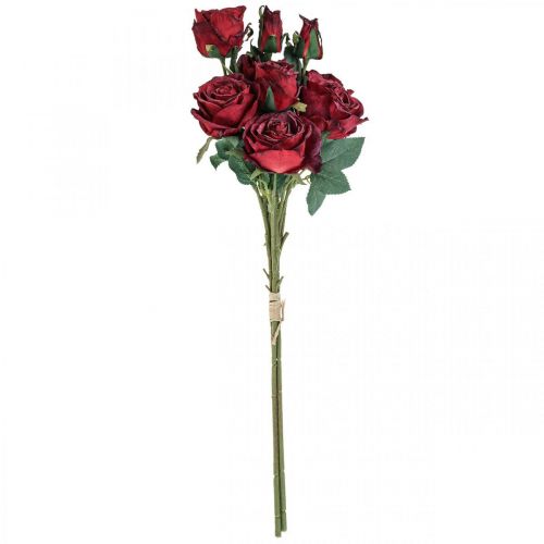 Floristik24 Rose Decorative Rose Artificiali Rosse Fiori in Seta 50 cm 3 pz