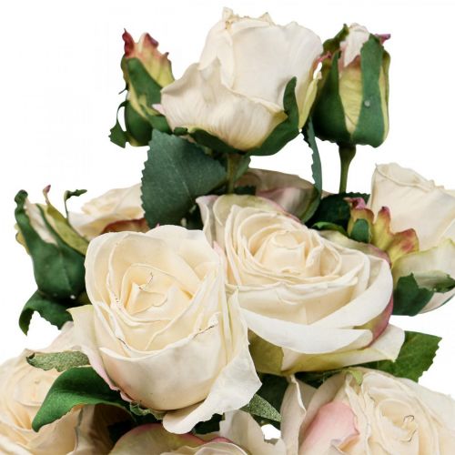 Floristik24 Deco Roses Crema Rose Artificiali Fiori di Seta 50cm 3pz