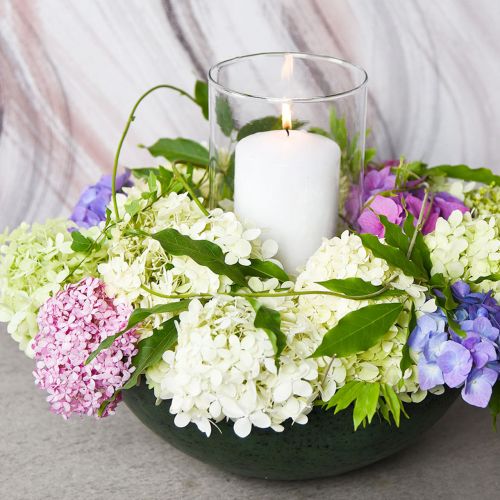 Floristik24 Ciotola Deco grande in metallo verde decorazione da tavola vintage Ø42cm