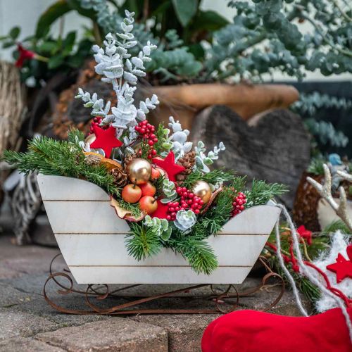 Floristik24 Slitta decorativa in legno Slitta natalizia naturale 36×13×21 cm