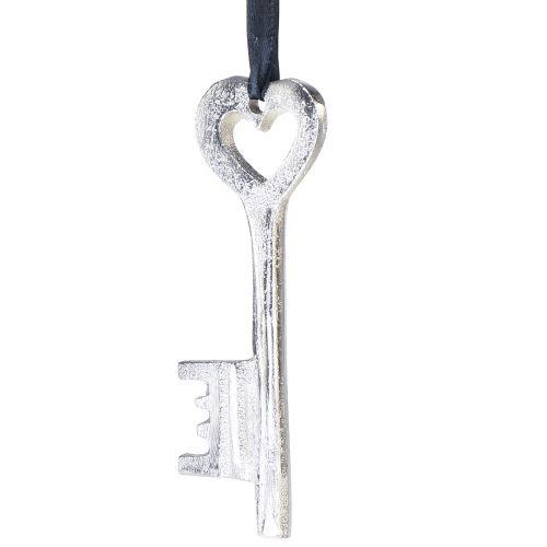 Prodotto Appendino decorativo per chiavi decorative in metallo argento 4x11 cm 6 pezzi