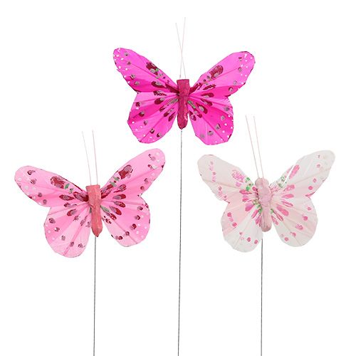 Floristik24 Decò farfalla rosa-rosa. 6 cm 24 pezzi