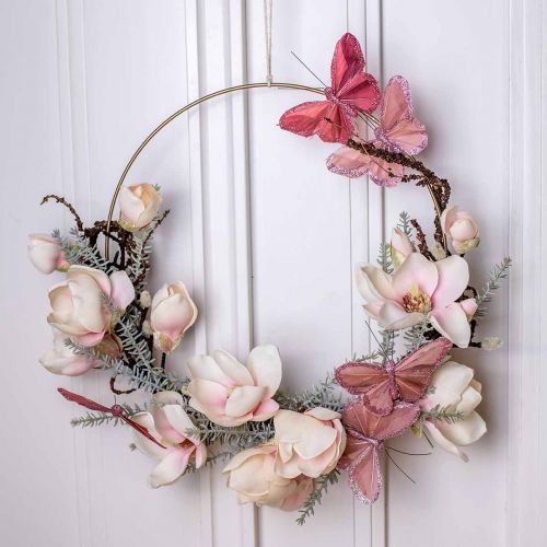 Prodotto Farfalla decorativa su filo Farfalla piuma rosa 10×6cm 12pz