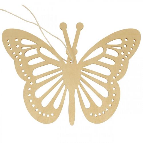 Appendino decorativo farfalle deco beige/rosa/giallo 12cm 12pz