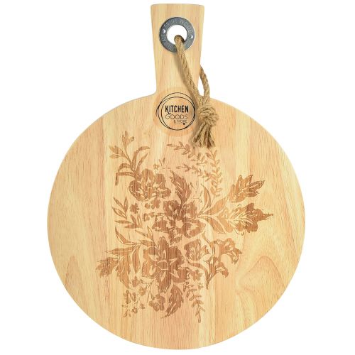Tagliere decorativo vassoio rotondo in legno di mango naturale Ø26cm